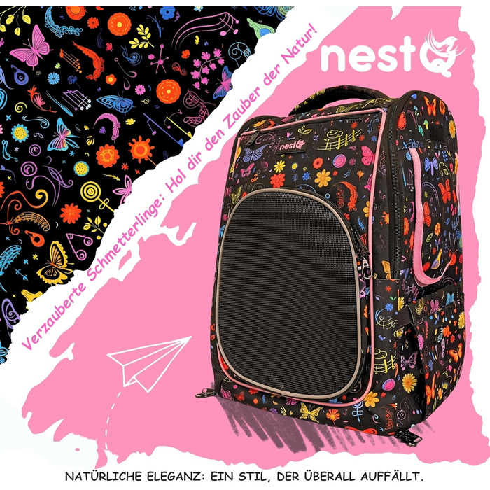 Рюкзак для собак та котів, до 5 кг, ергономічний з вентиляцією, для подорожей (рожевий, з метеликом)