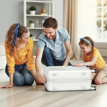 Набір валіз Joyway 6шт з TSA-замком, 4 колеса, зелений (білий), включає багатофункціональну сумку та кулькову сумку