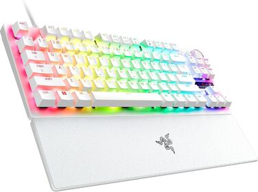 Клавіатура Razer Huntsman V3 Pro TKL Mercury: 60% механічна з оптичними перемикачами Red, Doubleshot PBT, USB-C, QWERTY US-Layout