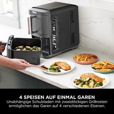 Фритюрниця повітряна Ninja Double Stack XL 9.5L з цифровим термометром, сіра SL451EU