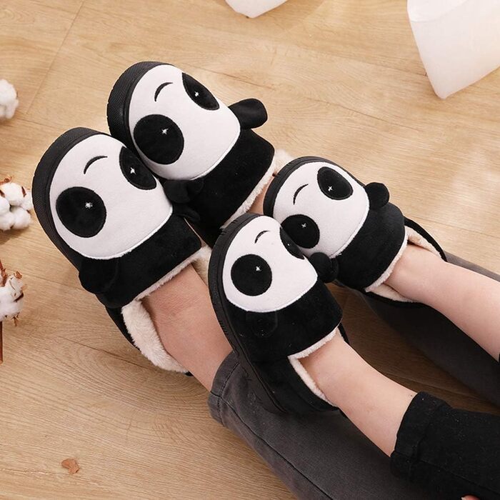 Чорні плюшеві тапочки для дому KVbabby: теплі, зручні, антиковзаючі, розмір 38/39 EU