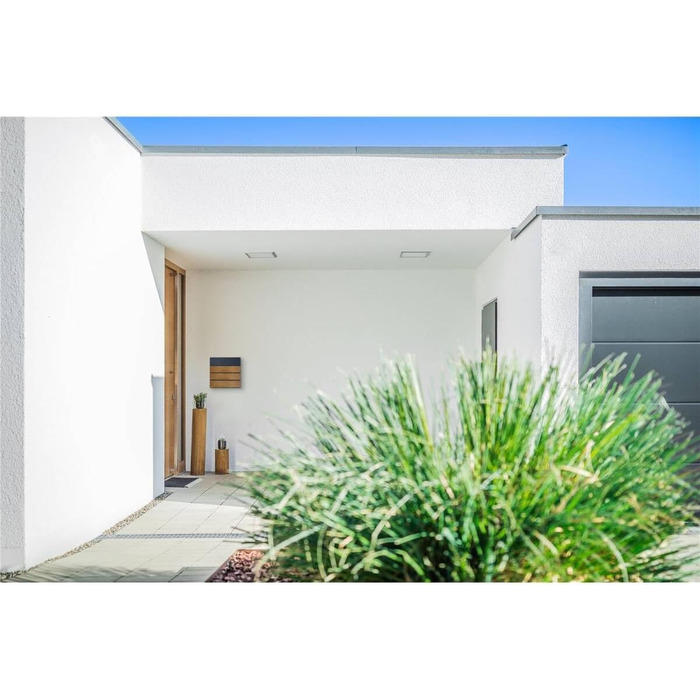 Поштовий ящик Metzler Anton вуличний з газетницею, антрацит. Сучасний дизайн, імітація дерева, з гравіюванням таблички з ім'ям.