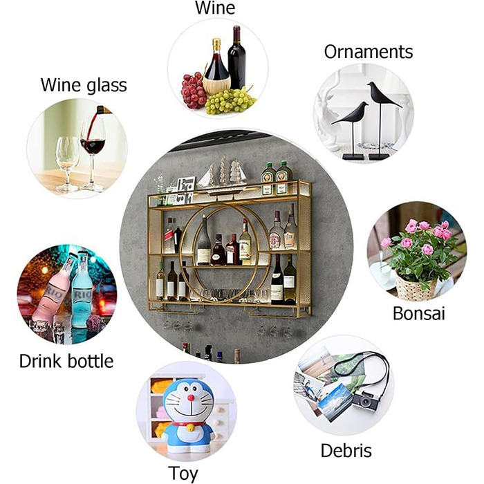 Сучасна вітрина для вина з металу, настінна, для дому, ресторану, бару (100см), 100 x 15 x 80 см