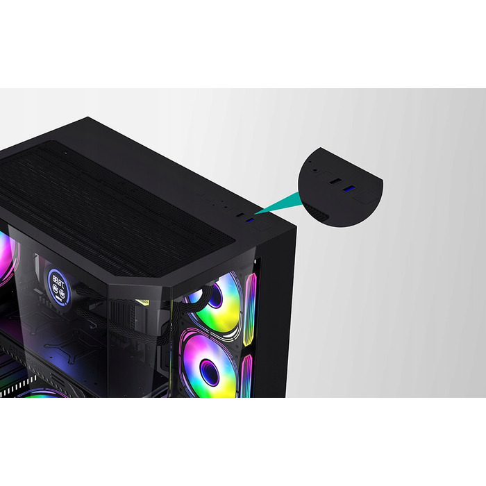 Корпус для ПК DarkFlash FT418 Pro ATX Midi Tower, 7 aRGB вентиляторів