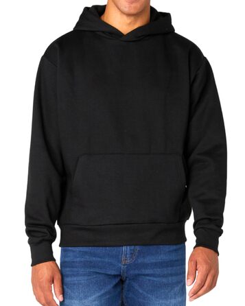 Чоловічий худі FM London Essentials Oversized — теплий прогулянковий худі з капюшоном, бавовняна суміш, чорний, розмір XL