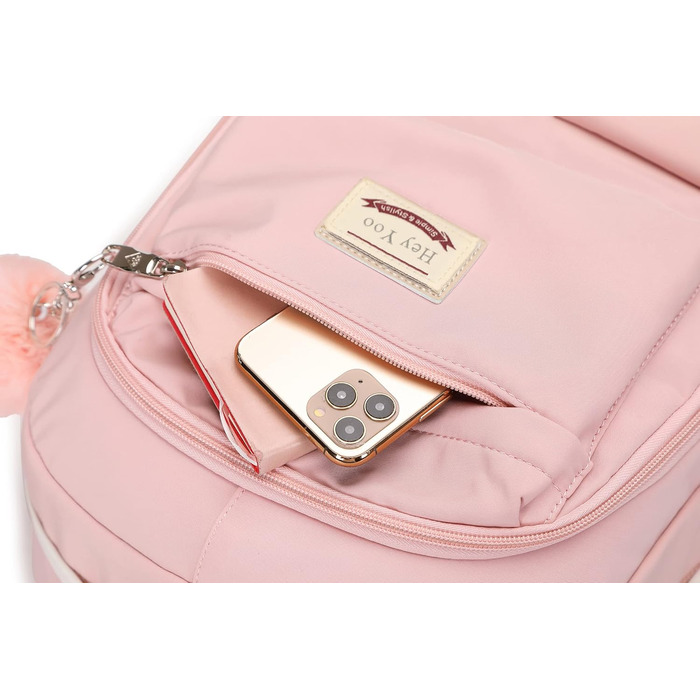 Рюкзак для дівчат Hey Yoo: стильний рюкзак для школи, коледжу, середньої та старшої школи. Рожевий колір.