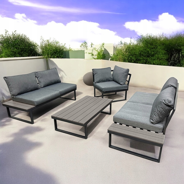 Комплект садових меблів Ideal Garden, метал, сірий, 3 предмети