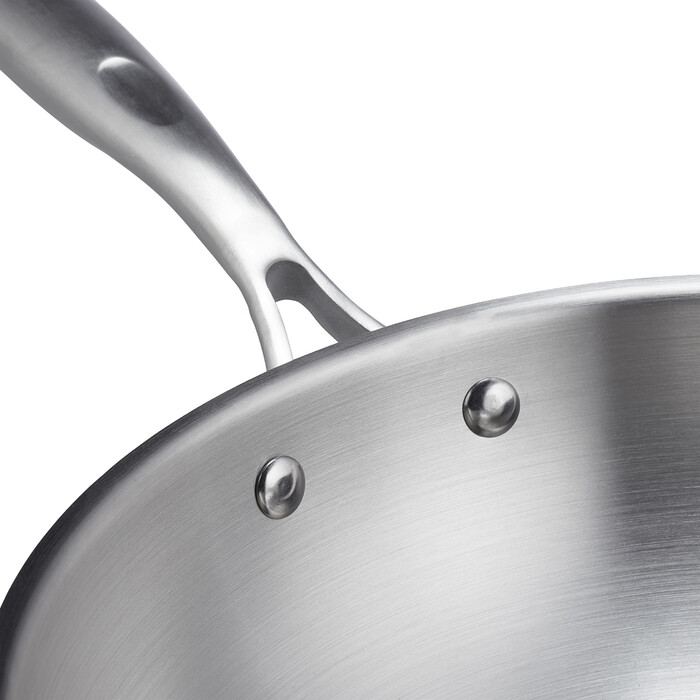 Relaxdays Stainless Steel Wok with Glass Lid