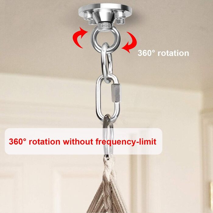 TSSS 360 Degree Swivel Ceiling Hook Swing Set Punching Bag Hammock - Up to 500kg Load Capacity Stainless Steel Wall Swivel Hook, Hook Base, Hanging Swing, Yoga Hook