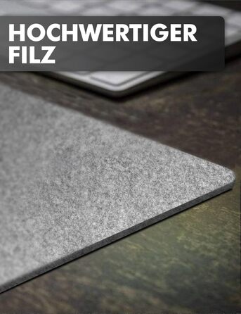Підкладка для столу з фетру, 100x40 см, сіра. Захист столу для офісу та дому. Нековзна килимок для робочого столу.