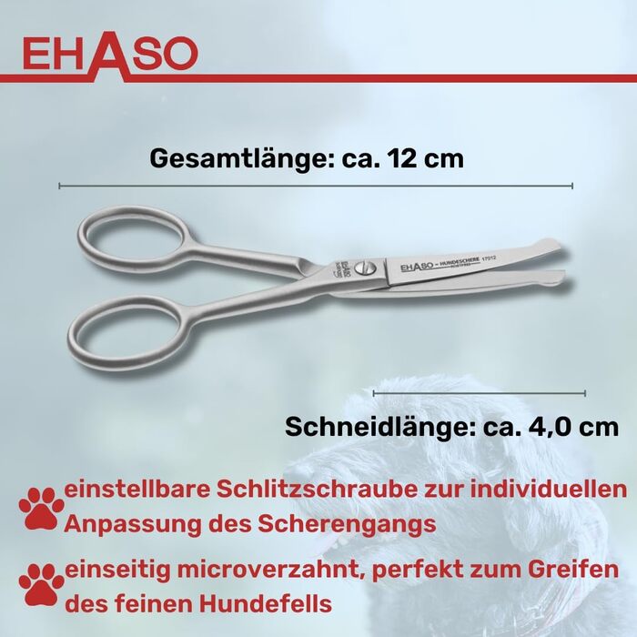 Преміум ножиці для грумінгу собак EHASO 12 см, вигнуті | Ножиці для грумінгу, вигнуті, точні | Для всіх порід собак