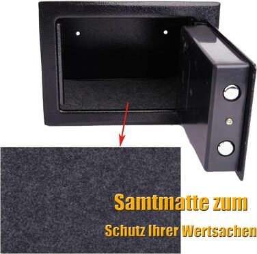 Сейф Tresor з двобічним замком, сталева конструкція, електронний замок та 2 ключі. Підходить для зберігання грошей, ювелірних виробів та цінностей. Об'єм 8.5л, чорний колір