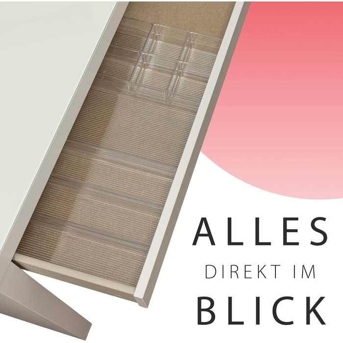 Makeup Organizer Drawer Insert for Cosmetics and Makeup, Compatible with Malm Dresser, Organization System Vanity Table, Storage Boxes (20-piece, for an entire drawer)