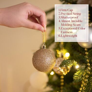 50 шт. прикраси на ялинку Valery Madelyn, 5 см, білий та золотий, з кріпленням, пластик, для ялинкової прикраси, знімна, міцна, сніжинки, для декору на Різдво