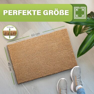 Кокосовий килимок для підлоги [водостійкий] - надміцний - для входу [зовнішній] - килимок для входу 40x60 см, натуральний