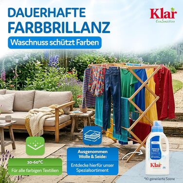 Пральний порошок для кольорових речей Klar EcoSensitive SENSITIV, гіпоалергенний, без ароматизаторів, 4.75 кг (набір 2 шт по 2.375 кг)