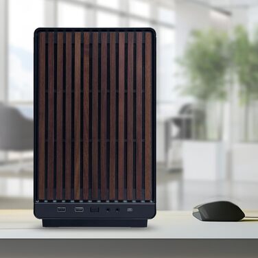 Корпус Lian Li DAN Cases A3 Wood Edition для ПК Micro-ATX з темперованим склом та дерев'яними вставками з чорного горіха