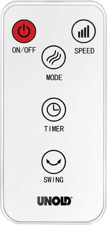 Турбовентилятор UNOLD 86890 View - білий, з осциляцією 60°, таймером, 3 швидкості, режими сну/нормальний/натуральний, з пультом керування