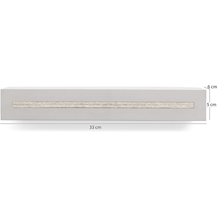 Buchenbusch urban design key board with concrete shelf 'light edition' 33x6x5 cm, key board wall, key storage hallway, (white mottled)