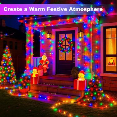 LED гірлянда для прикраси саду, балкону, весілля: 20м, 1000 LED, RGB, 8 режимів, таймер, вологостійка