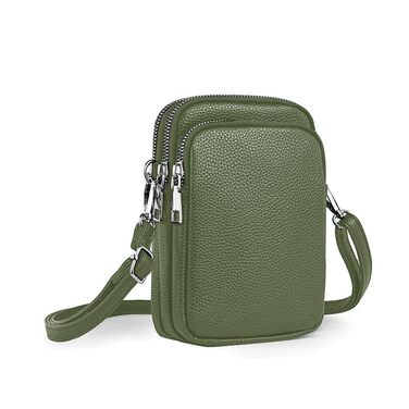 Сумка жіноча Mini Tasche на плече для телефону: кросбоді, гаманець, для iPhone 16 Pro Max/Samsung/Xiaomi (Зелена)