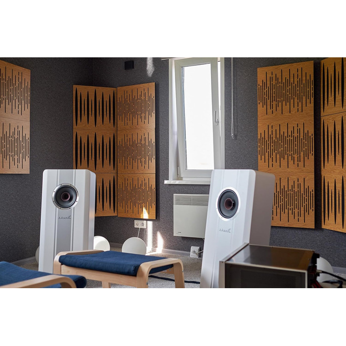 Набір акустичних басових пасток для кутів PULSE-100mm (4 шт), 50x50x10 см, колір горіх — звукопоглинаючі панелі для студії звукозапису