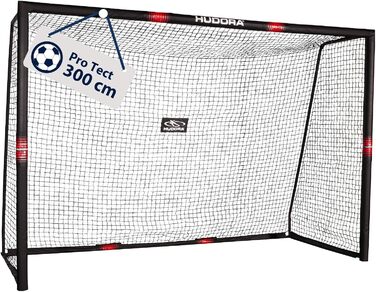 Hudora Pro Tect Soccer Goal - Large Outdoor Soccer Goal with Net & Foam Padding - 300x200cm Single Goal