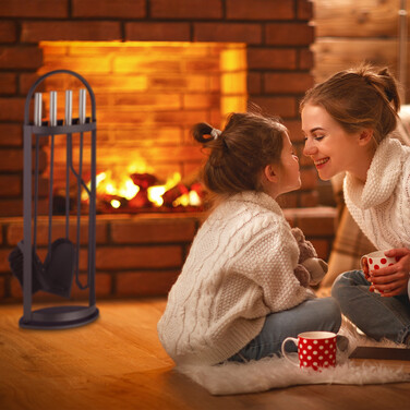 Relaxdays Fireplace Set Modern 5-Piece