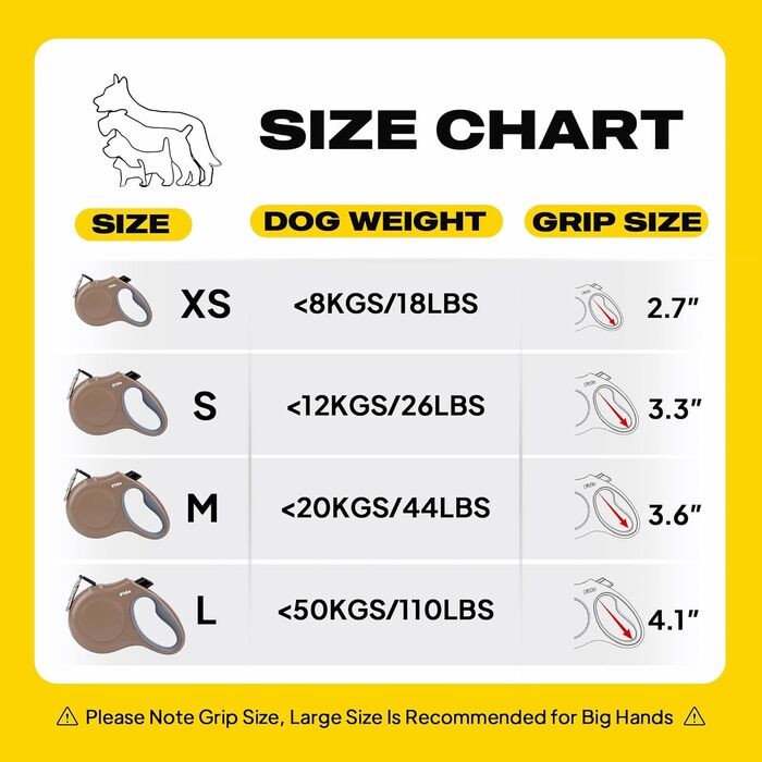 Рулетка для собак Fida, 4.8 м, для маленьких собак до 11.8 кг, 360°, кавовий/коричневий колір