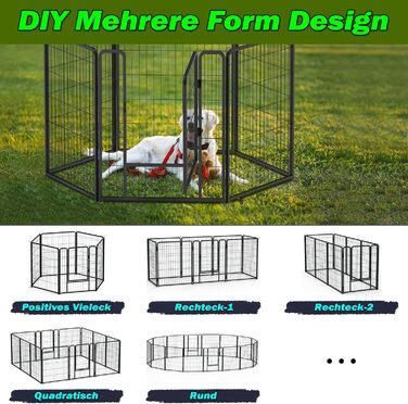 Клітка-забіг для собак HENGMEI: 80 см, складана, для собак, котів, кроликів, для дому та вулиці, 6 частин