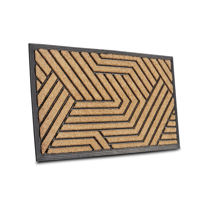 Килимок Hanse Home кокосовий для дому та вулиці 45x75 см (Лабіринт) - вологостійкий, антиковзкий килимок для входу, тераси