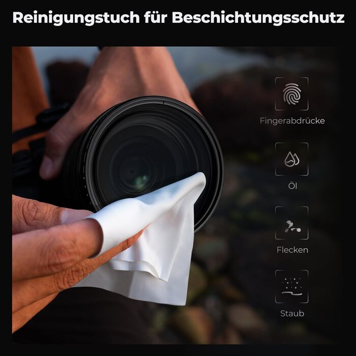 ND фільтр змінної щільності K&F Concept 37mm ND2-ND400 для фотографії пейзажів (Nano-Basic) + 3 серветки для чищення