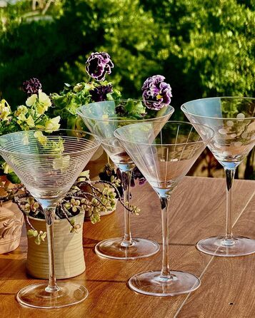Набір келихів для Мартіні Martini, 4 шт., ручна робота, преміум кришталь, для коктейлів (Мартіні, Космополітен, Манхеттен) - 10oz