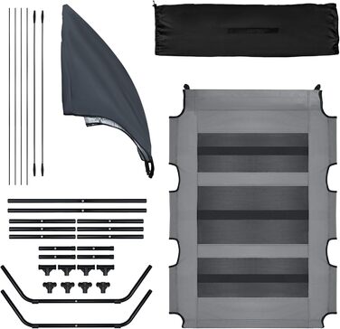 Ліжко для собак з балдахіном, лежанка для тварин Outdoor 2 в 1, софа для собак, піднята лежанка для котів та собак великих та маленьких порід, 122x92x102 см