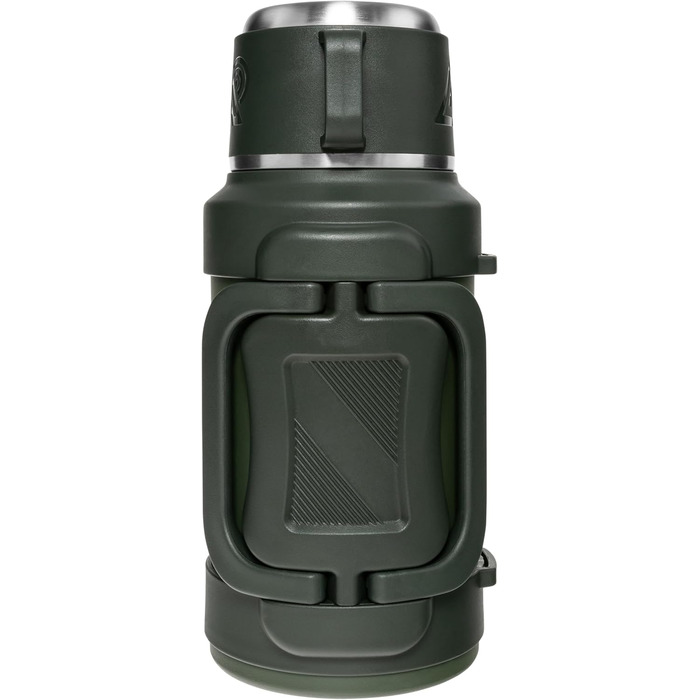 Термос Badger Outdoor Big Boy 1.3L з нержавіючої сталі з ситом для чаю | Вакуумна ізоляція, система One Touch, 24 години збереження тепла, ремінь, оливковий зелений