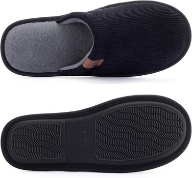 Чоловічі домашні капці RockDove LiteStep з вельвету та піною з ефектом пам'яті (Memory Foam), розмір 42/43, антрацит