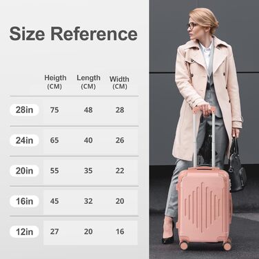 Набір валіз LALAHO Zwillingsrollen: M, L, XL (рожеве золото, 65 см)