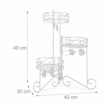 Relaxdays Metal Flower Stand, White