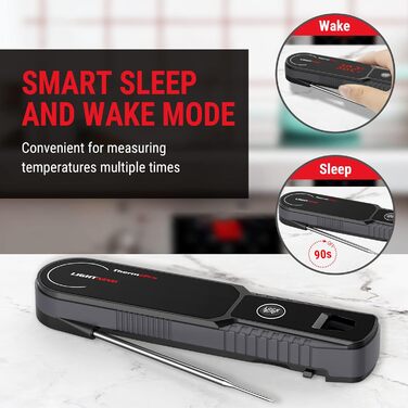 Термометр для м'яса ThermoPro Lightning 1s, ±0.3℃, водонепроникний кухонний термометр IP65 з LED, для м'яса, овочів, тіста та дитячого харчування