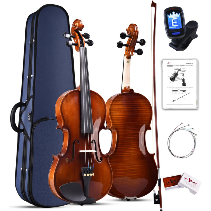 Скрипка Aileen Violin 4/4 для дорослих, скрипка для початківців, глянцевий античний дизайн