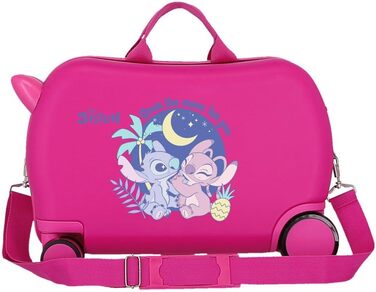 Дитячий валіза Disney Stitch, 55x40x20 см, ABS пластик, колір зірочки, комбінований замок, 4 колеса, ручна поклажа