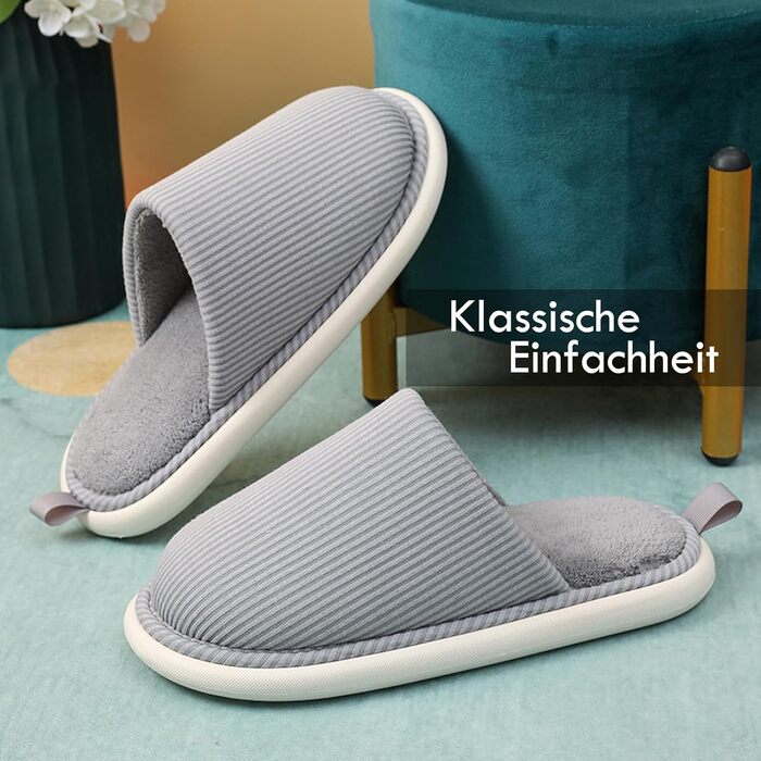 Легкі та безшумні тапочки для дому та вулиці - Hausschuhe Unisex, 36-43 EU, сірий