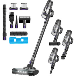 Акумуляторний пилосос Noaton AVC600 Deluxe з автоматичним режимом, LED дисплеєм та HEPA фільтром, 50000 Па, 600 Вт, до 85 хв роботи, 220 AW, для твердих поверхонь, килимів та шерсті тварин