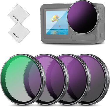 Набір фільтрів ND NEEWER для DJI Osmo Action 3/4/5 Pro (6 шт.) – ND8, ND16, ND32, ND64, ND1000, CPL, HD скло