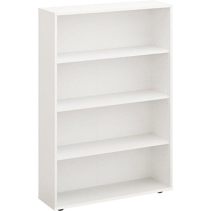 Білий книжковий стелаж KOMTO Regal 80 см, 3 рівні, регульовані полиці, універсальна книжкова шафа для зберігання, 80x90x24 см