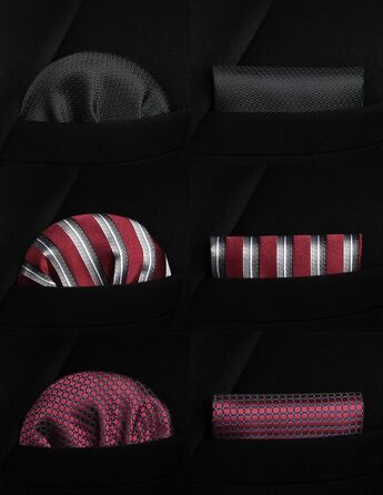 HISDERN Набір краваток для чоловіків (3 шт.) Класичні краватки та нагрудні хустки з шовку для весілля та свят