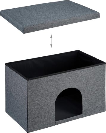 Кігтеточка-будиночок Relaxdays для котів та собак, сіра, 38,5x64,5x37,5 см