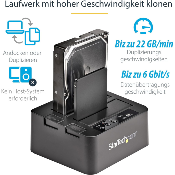Дублікатор жорстких дисків StarTech.com USB 3.1 (10Gbps) Standalone HDD Docking Station, SDOCK2U3R (USB 3.0/eSATA)