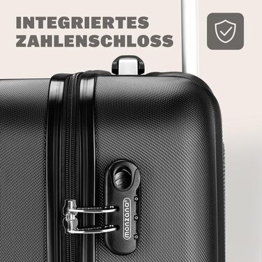 Набір валіз Monzana® Baseline 3шт (M-L-XL) з жорстким корпусом, 4 колеса, чорний