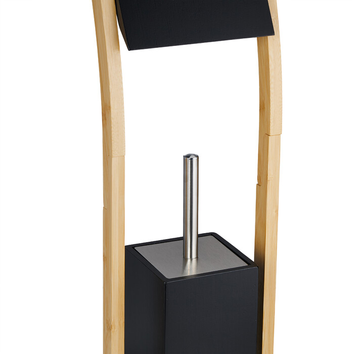 Relaxdays Toilet Set Bamboo Black